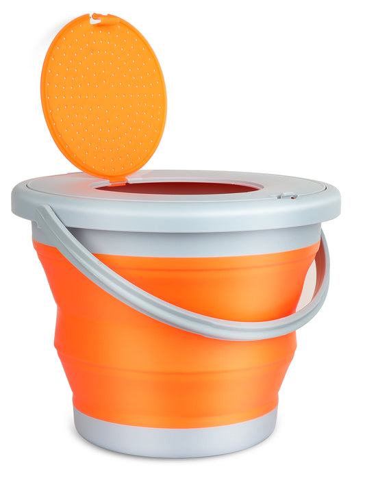 Foldable 5L Bucket with Funnel (Orange)
