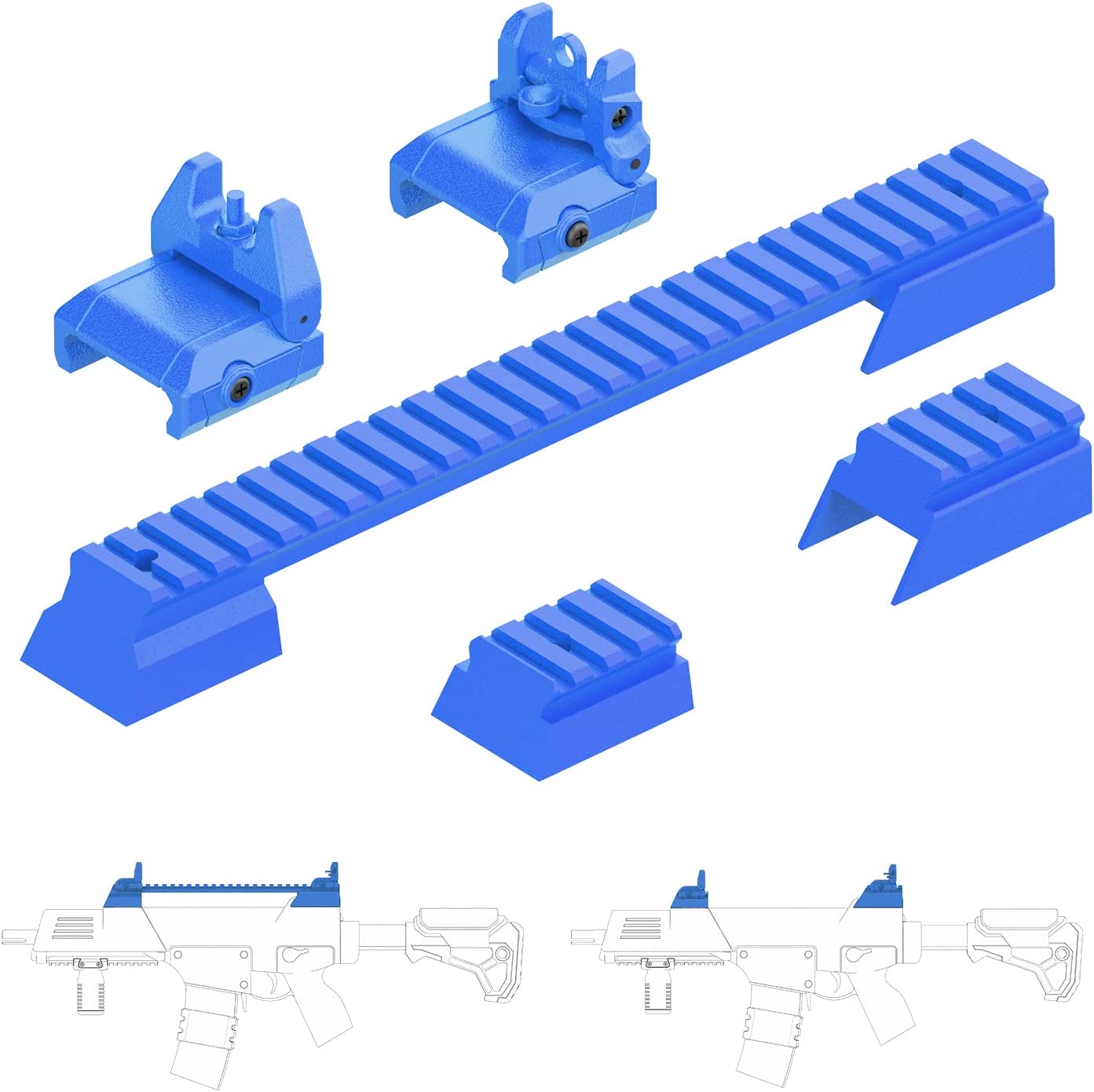 Tactical Mount & Sight Set for SplatRball SRB400, SRB400-SUB