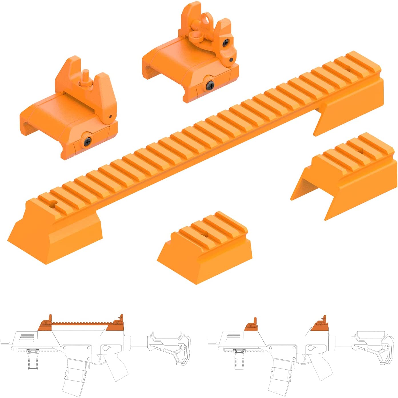 Tactical Mount & Sight Set for SplatRBall SRB400, SRB400-SUB