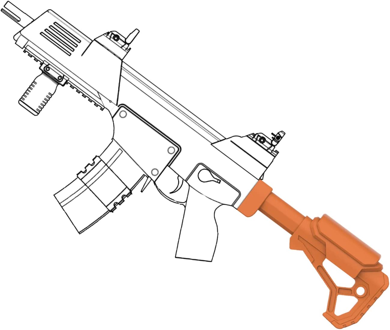 Tactical Rear Stock for SplatRball SRB400, SRB400-SUB, SRB1200, SRB375M